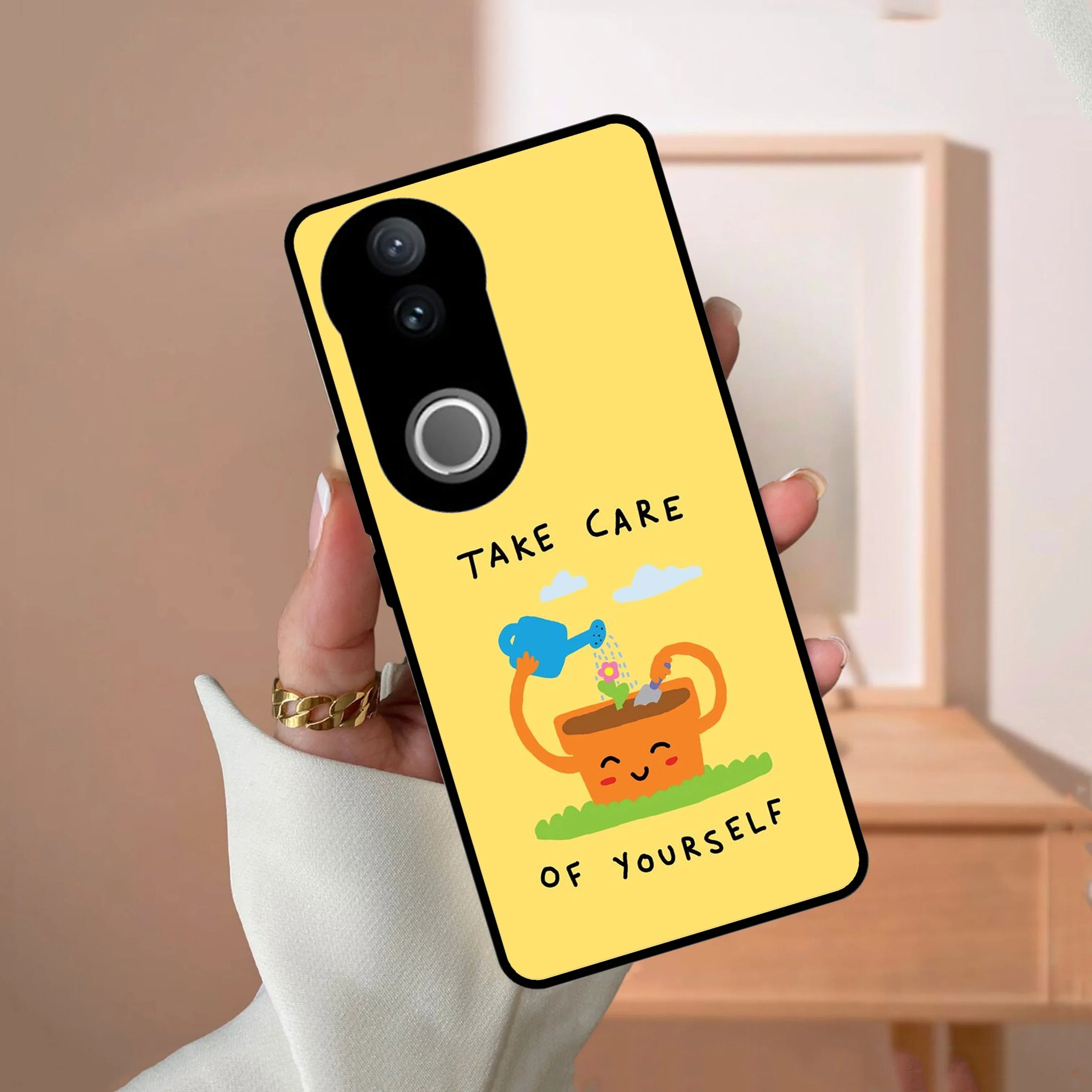 Take Care Glossy Metal Case Cover For Vivo - ShopOnCliQ