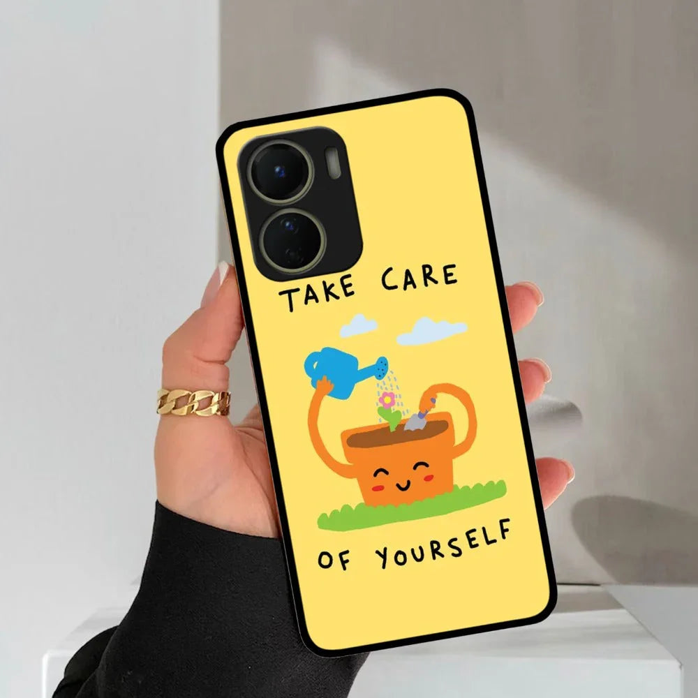 Take Care Glossy Metal Case Cover For Vivo - ShopOnCliQ