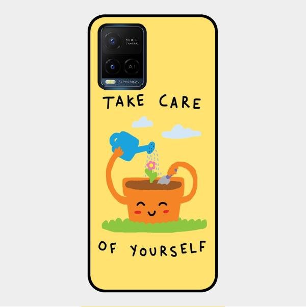 Take Care Glossy Metal Case Cover For Vivo Y21E