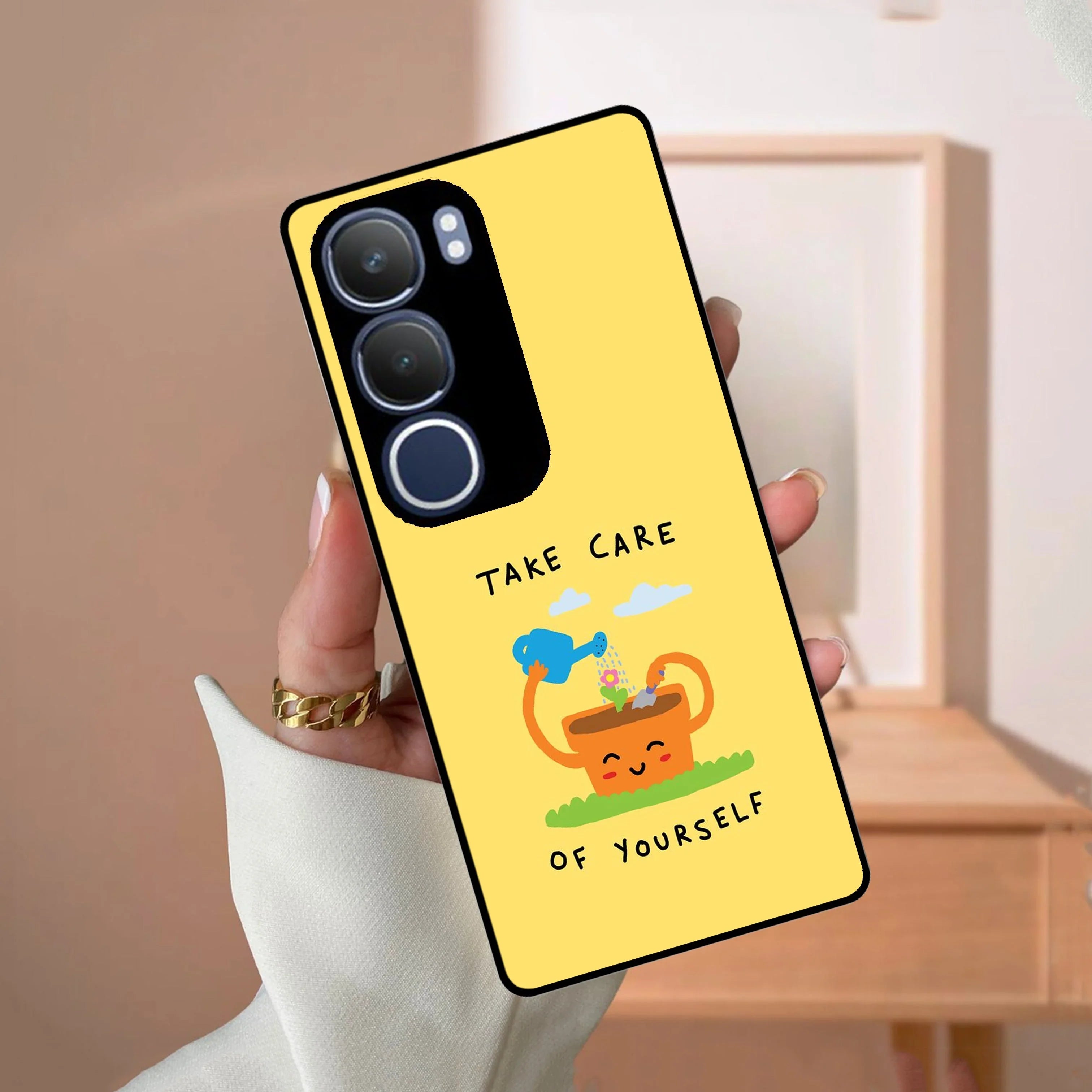 Take Care Glossy Metal Case Cover For Vivo - ShopOnCliQ