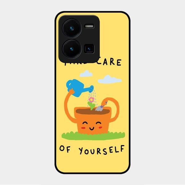 Take Care Glossy Metal Case Cover For Vivo Y35