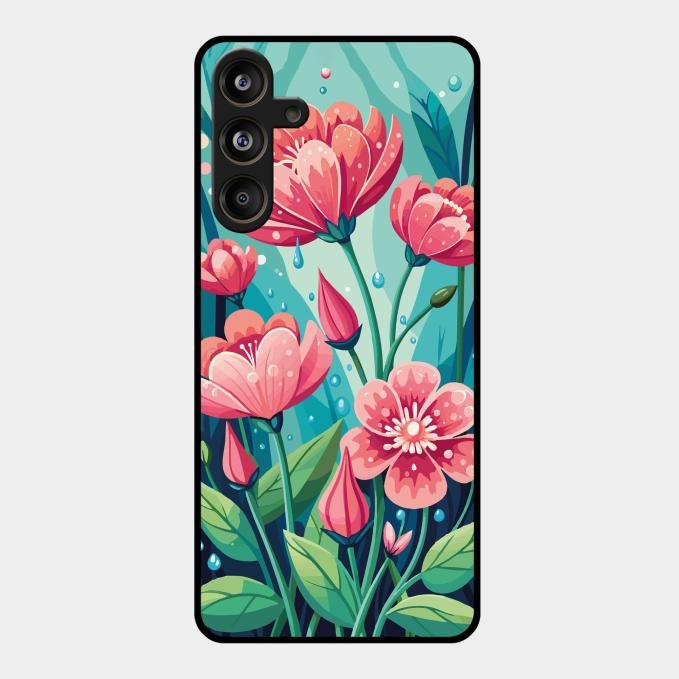 Tears of Spring Glass Case Cover For Samsung Galaxy M55 5G