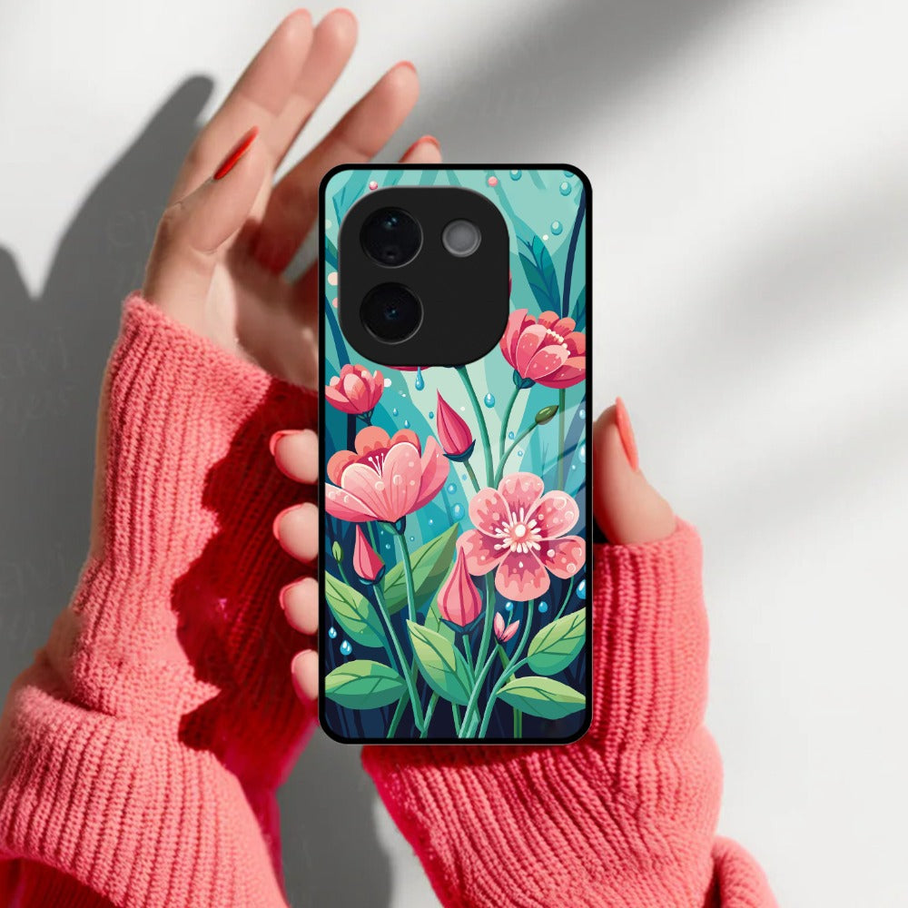 Tears of Spring Glass Case Cover For iQOO