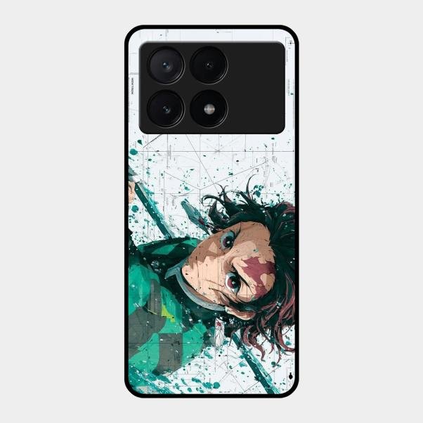 The Gentle Slayer Glass Case Cover For Poco X6 Pro 5G