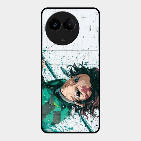 The Gentle Slayer Glass Case Cover For Realme 11X 5G