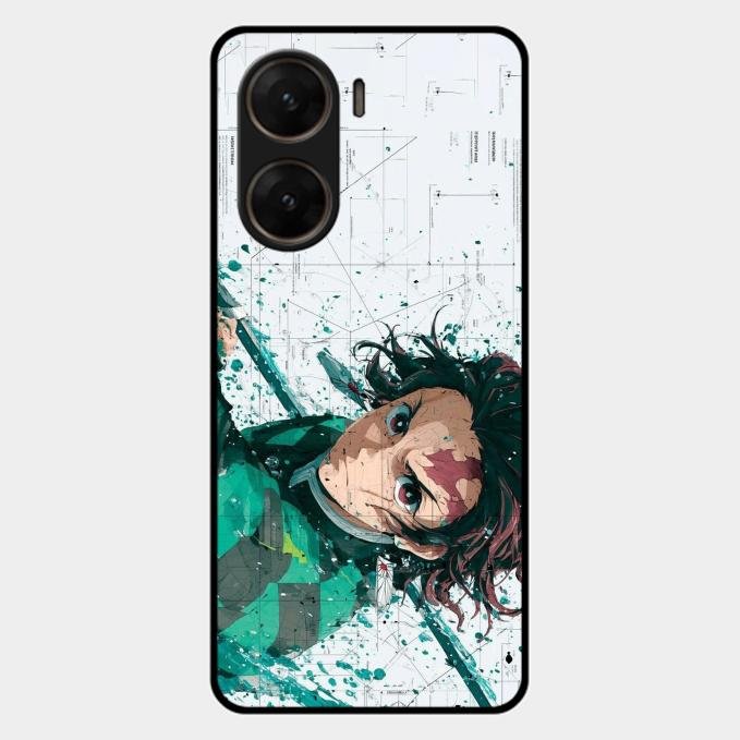 The Gentle Slayer Glass Case Cover For Vivo V29E 5G