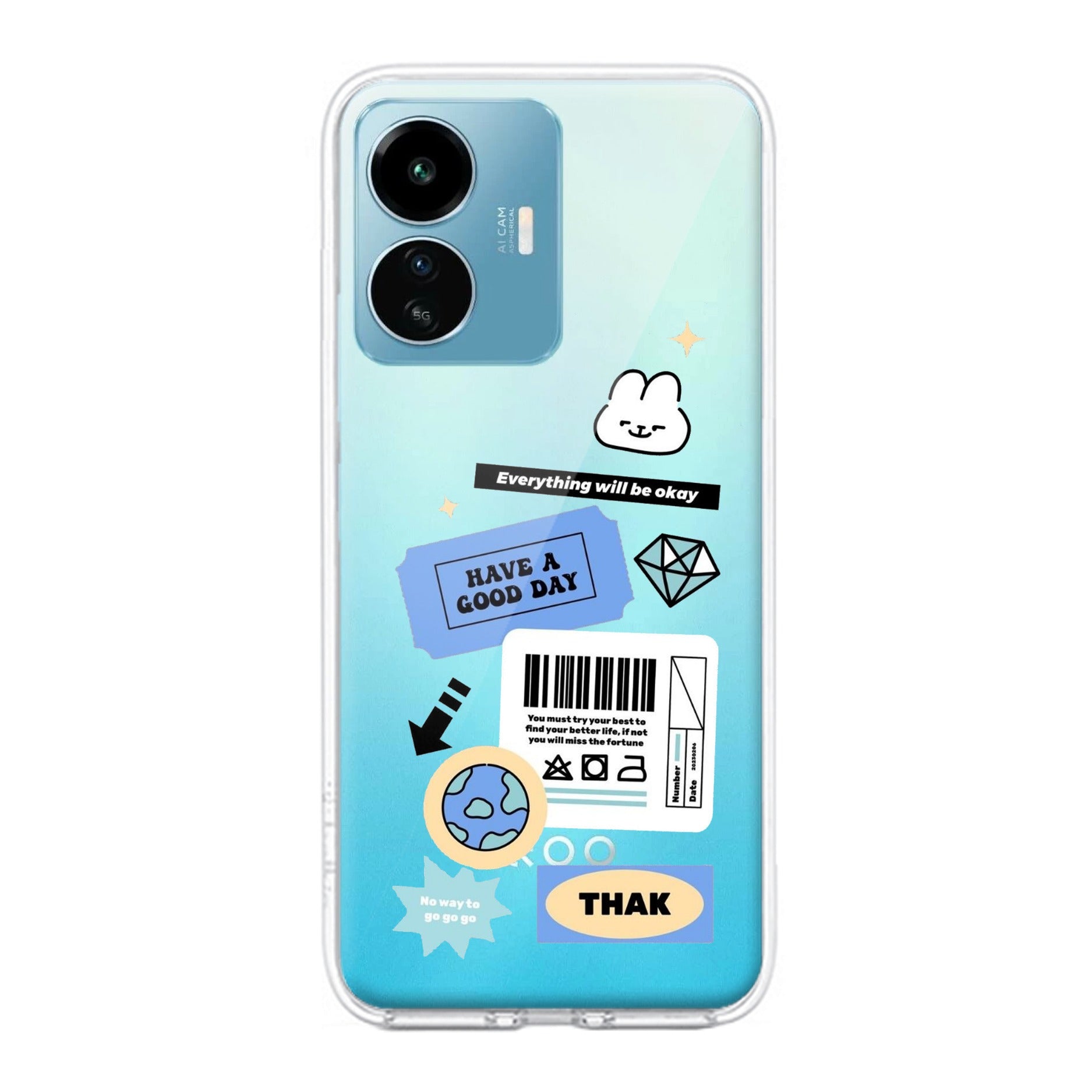 Ticket to Happiness Transparent Silicon Case For iQOO Z6 Lite 5G