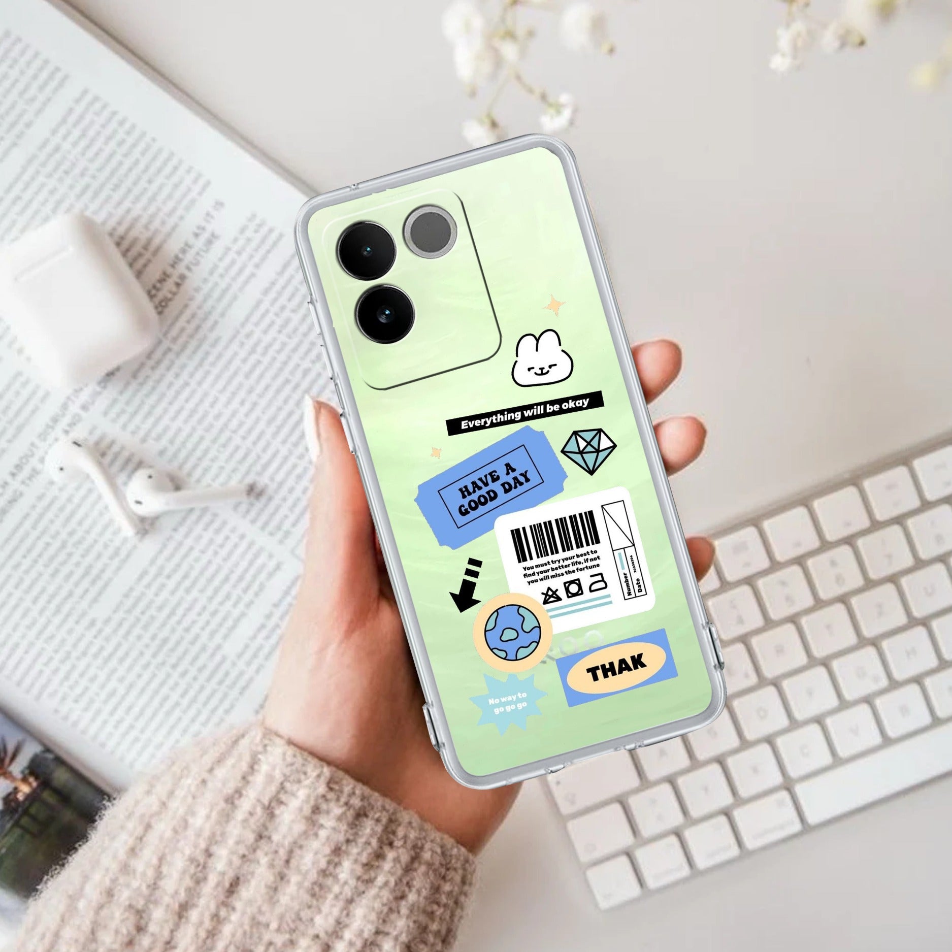 Ticket to Happiness Transparent Silicon Case For Vivo X90 5G