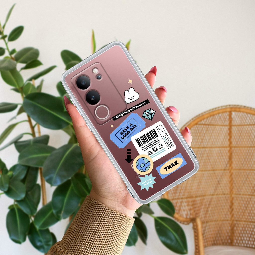 Ticket to Happiness Transparent Silicon Case For Vivo V29 Pro 5G