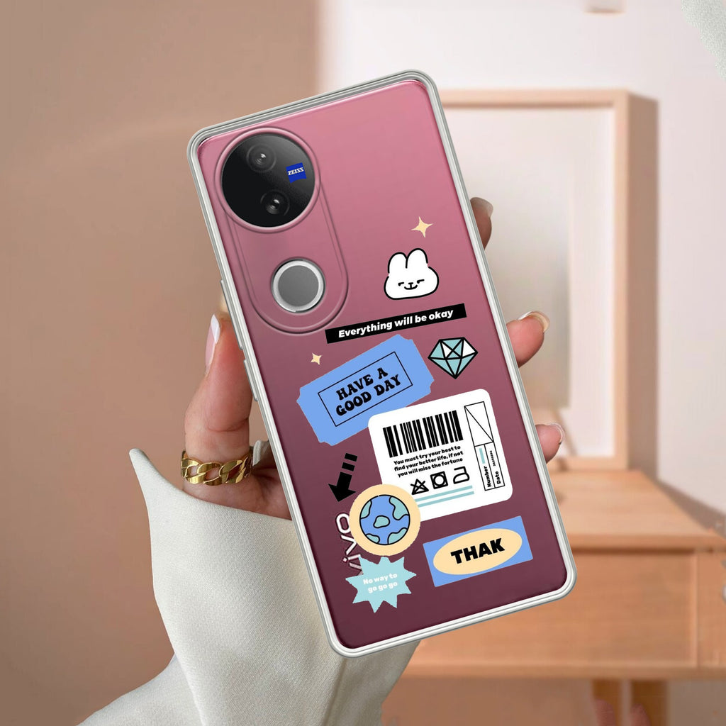 Ticket to Happiness Transparent Silicon Case For Vivo V50 5G