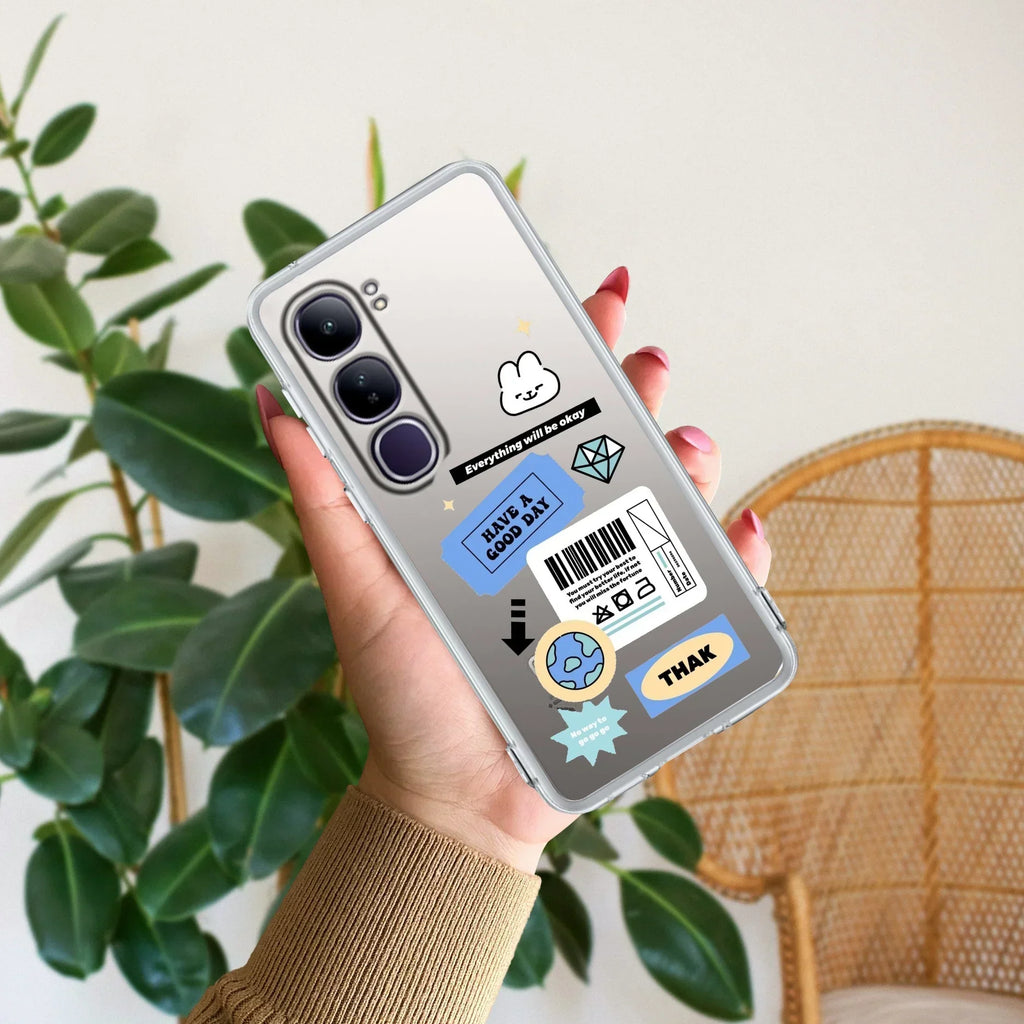 Ticket to Happiness Transparent Silicon Case For Vivo V50 5G