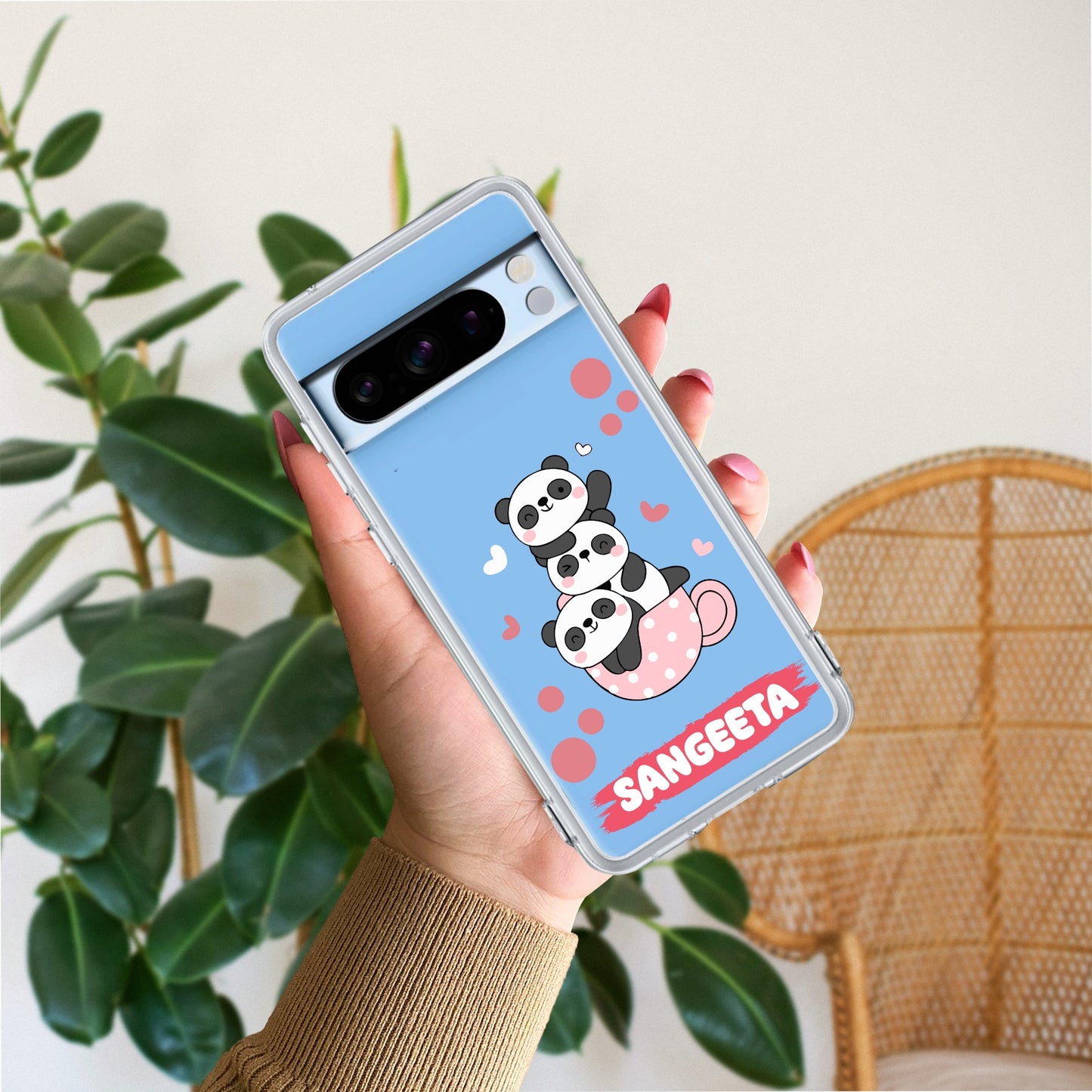 Tino Panda Customize Transparent Silicon Case For Google