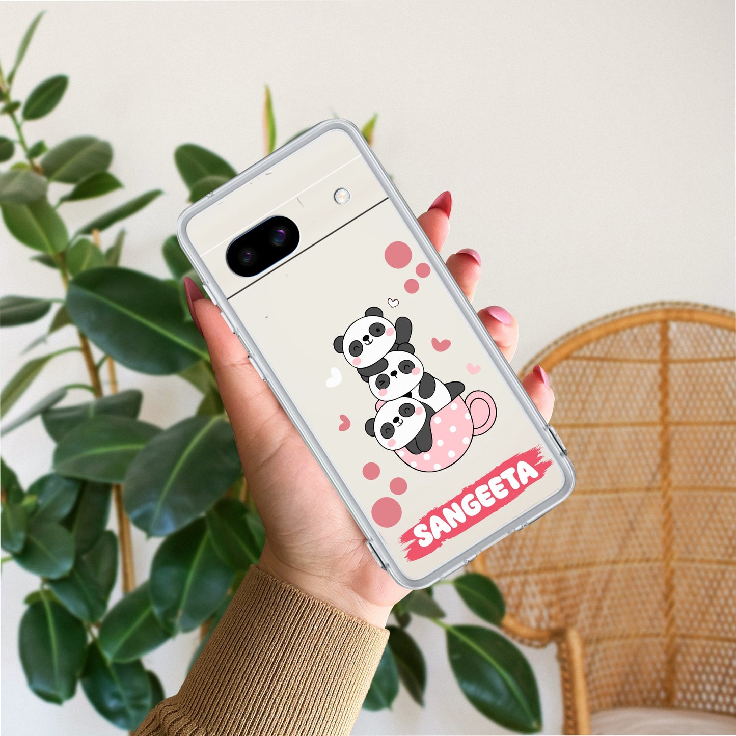 Tino Panda Customize Transparent Silicon Case For Google