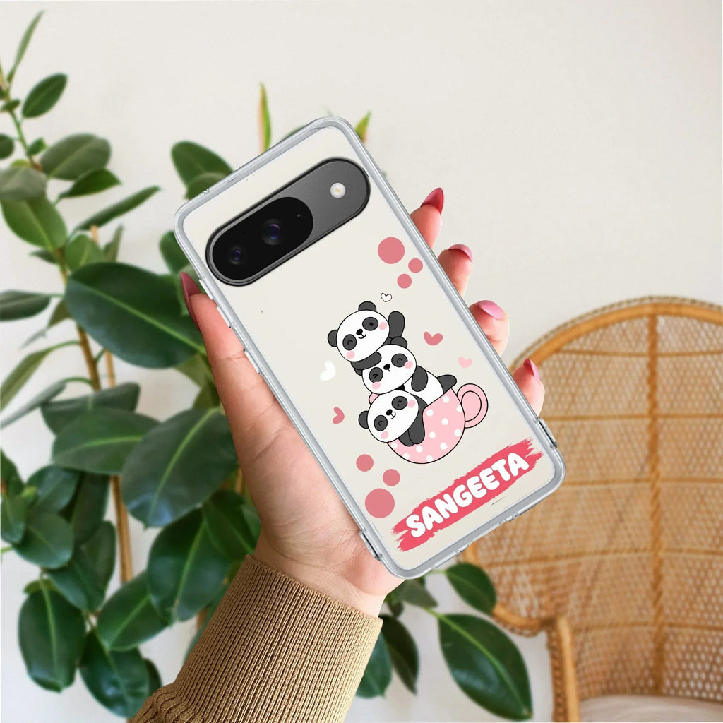 Tino Panda Customize Transparent Silicon Case For Google Pixel 10 Pro