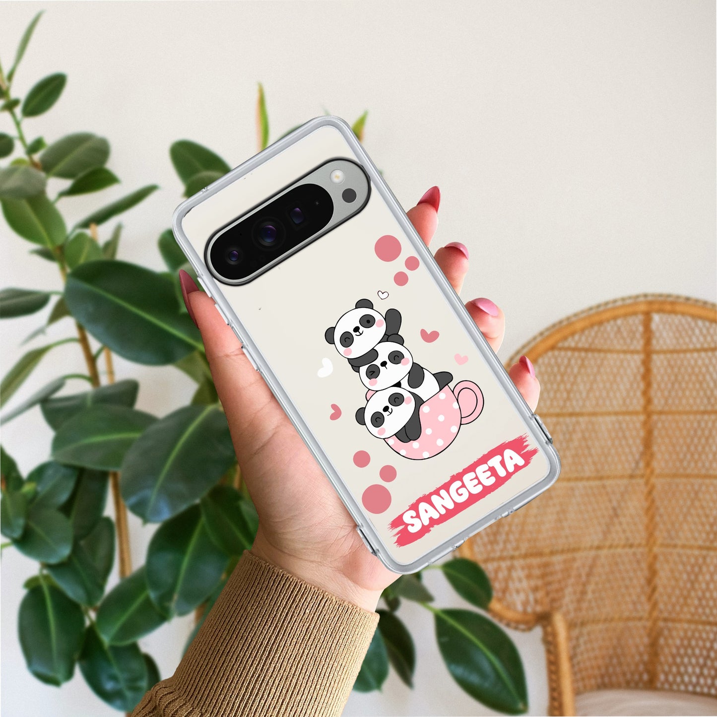 Tino Panda Customize Transparent Silicon Case For Google