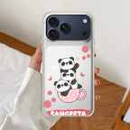 Tino Panda Customize Anti Yellow Clear Case For iPhone 17 Pro