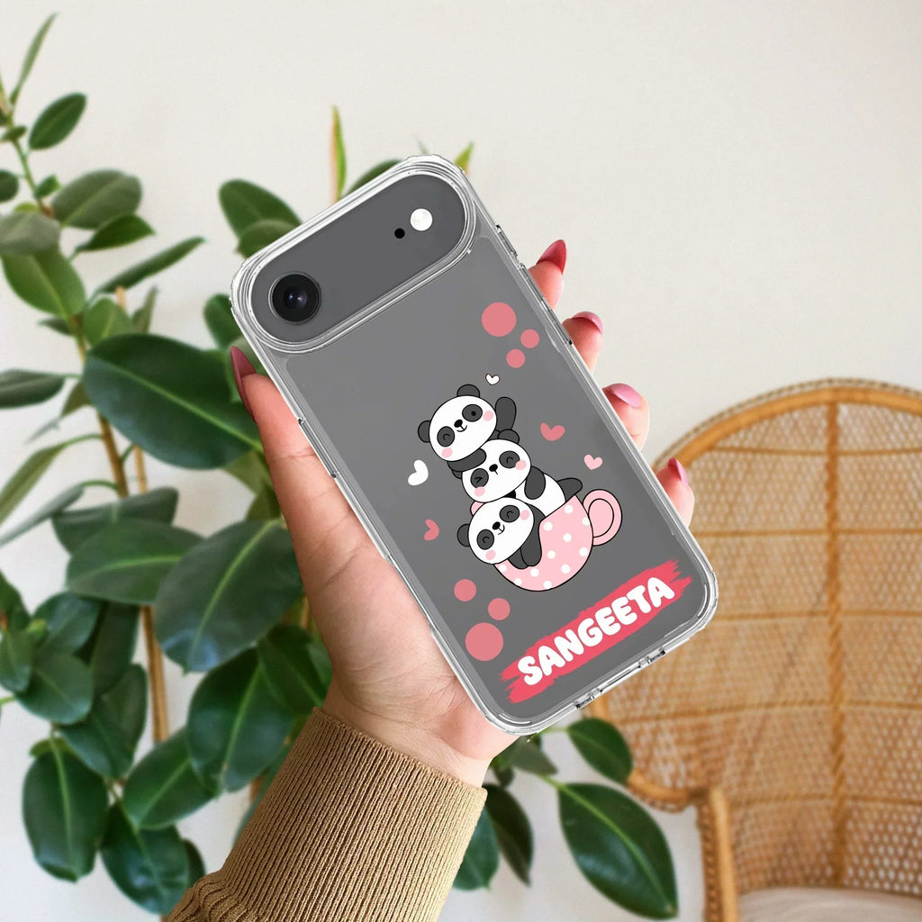 Tino Panda Customize Transparent Silicon Case For iPhone 12 Pro Max
