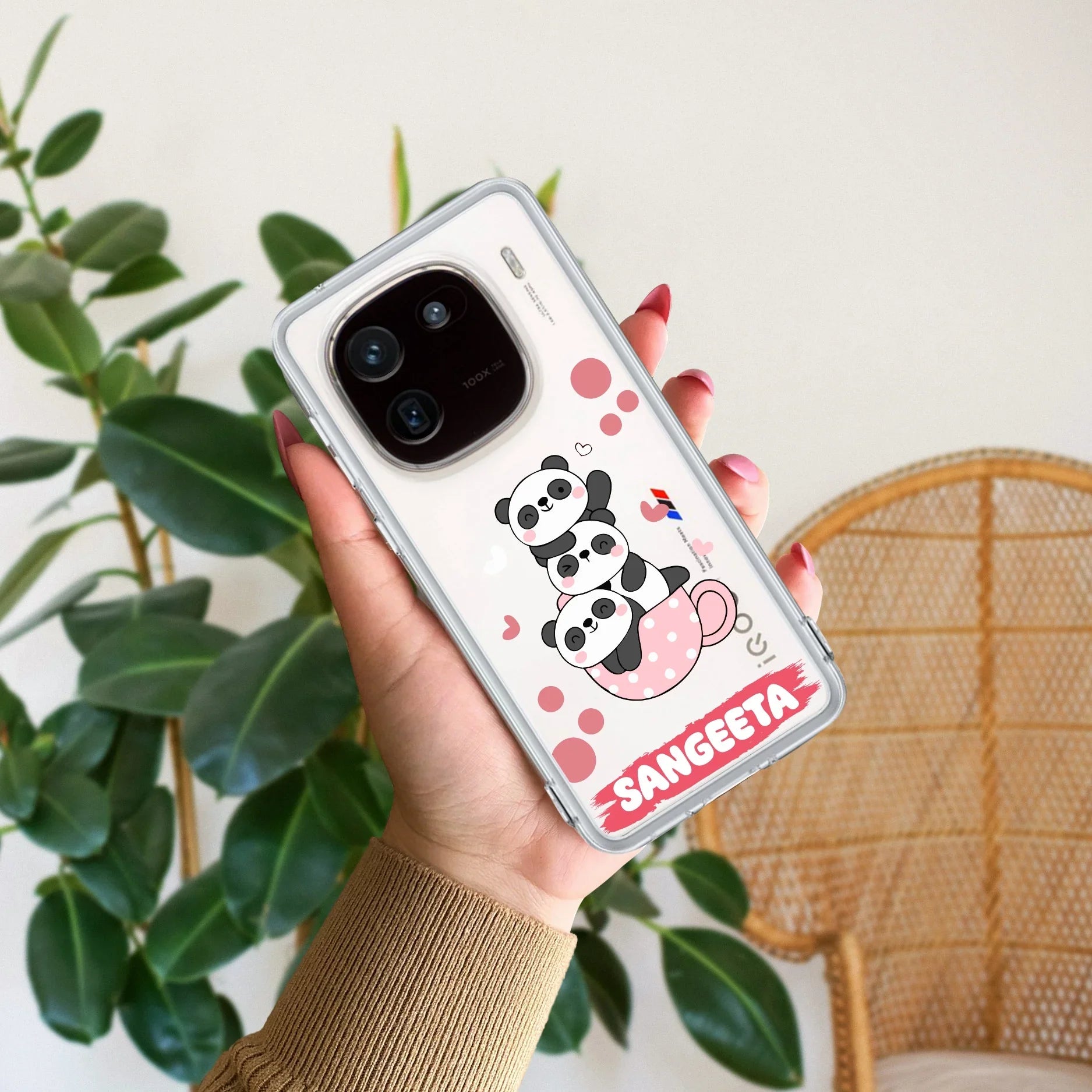 Tino Panda Customize Transparent Silicon Case For iQOO 12 5G