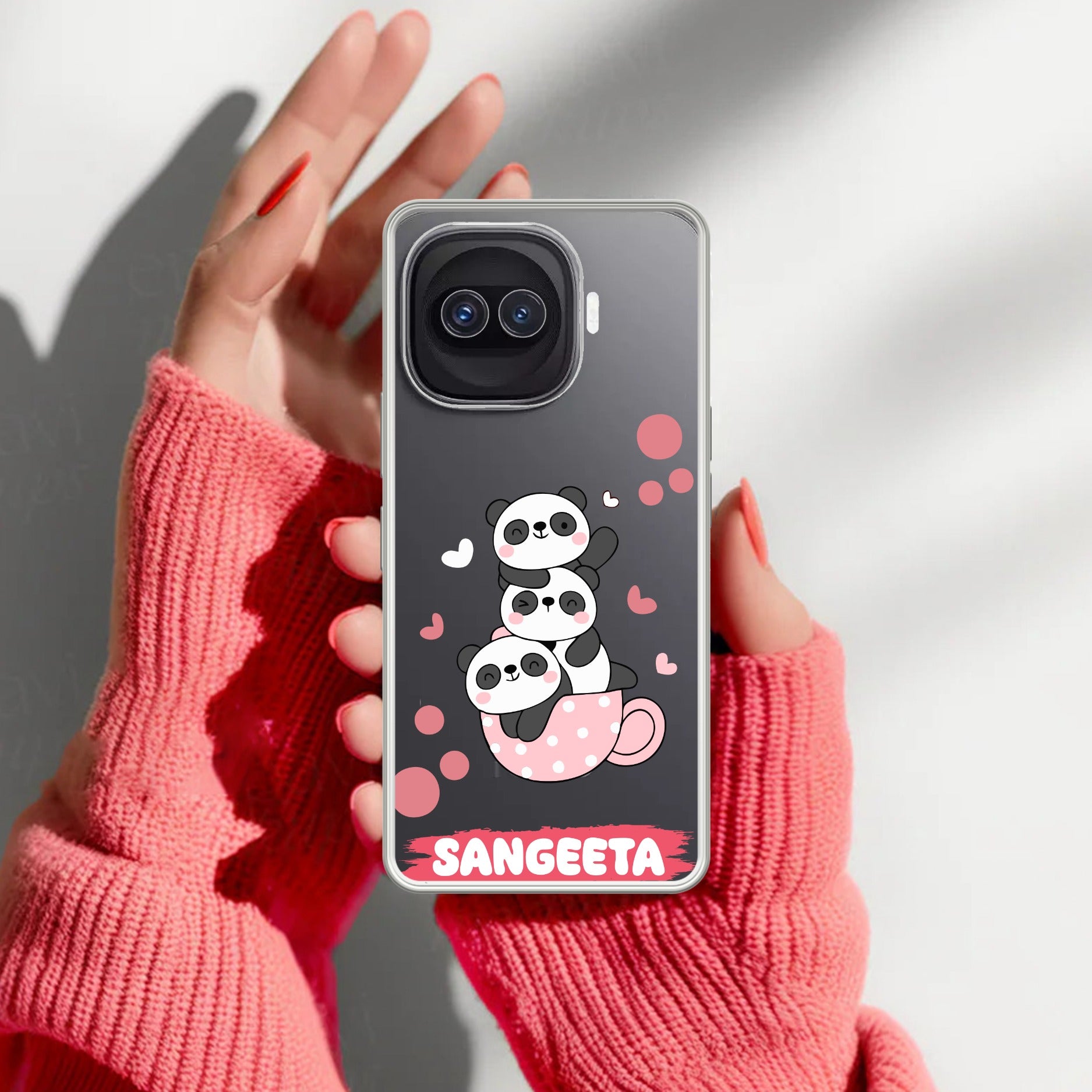 Tino Panda Customize Transparent Silicon Case For iQOO