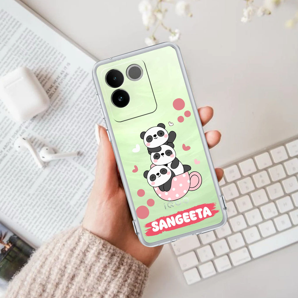 Tino Panda Customize Transparent Silicon Case For Vivo T2 Pro 5G
