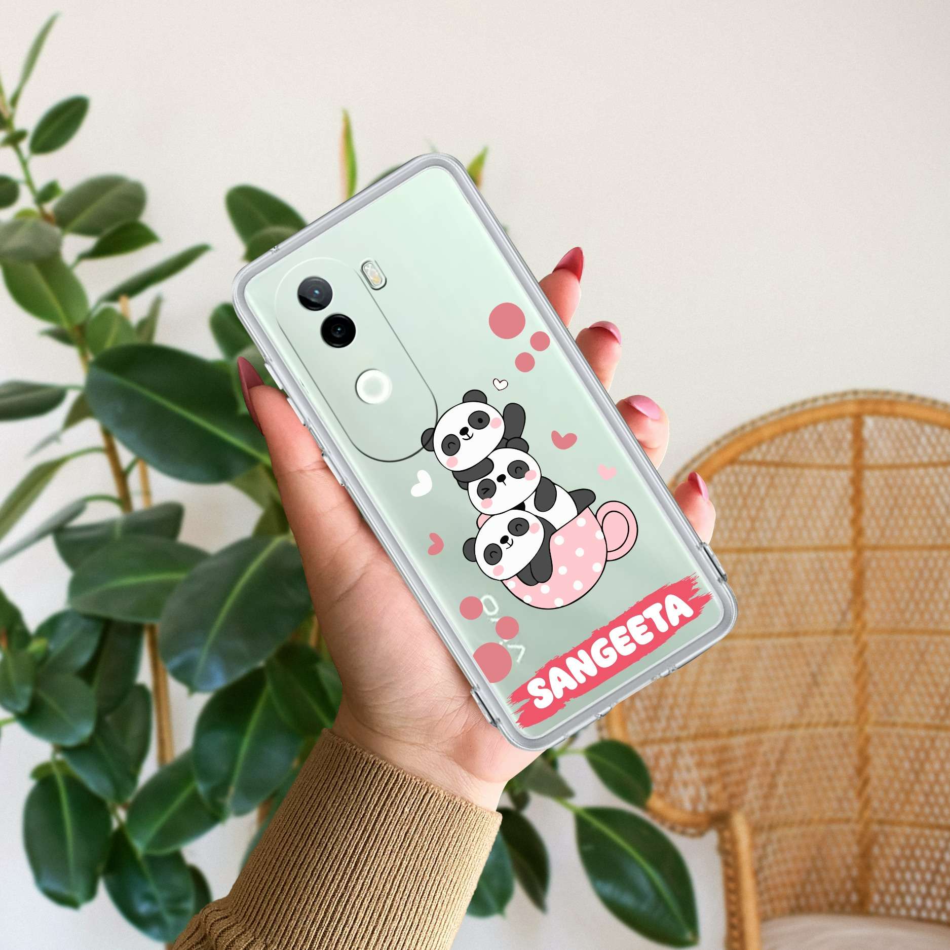 Tino Panda Customize Transparent Silicon Case For Vivo Y400 5G