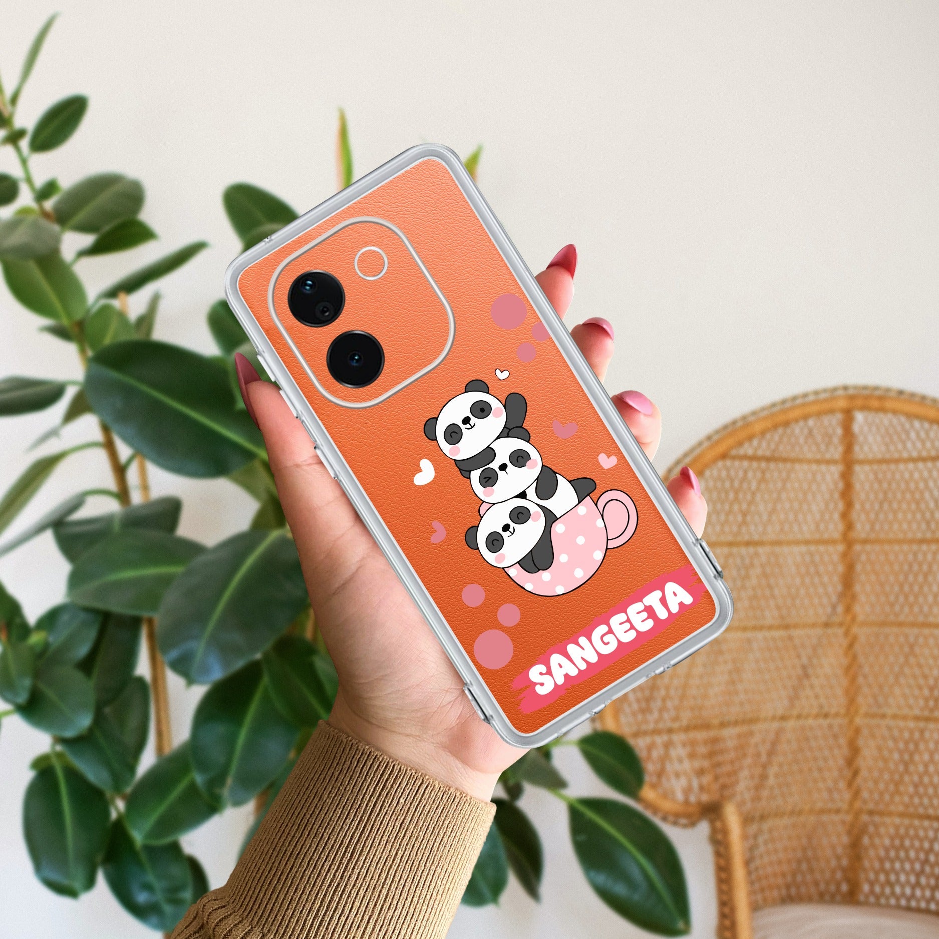 Tino Panda Customize Transparent Silicon Case For Vivo T3 Pro 5G