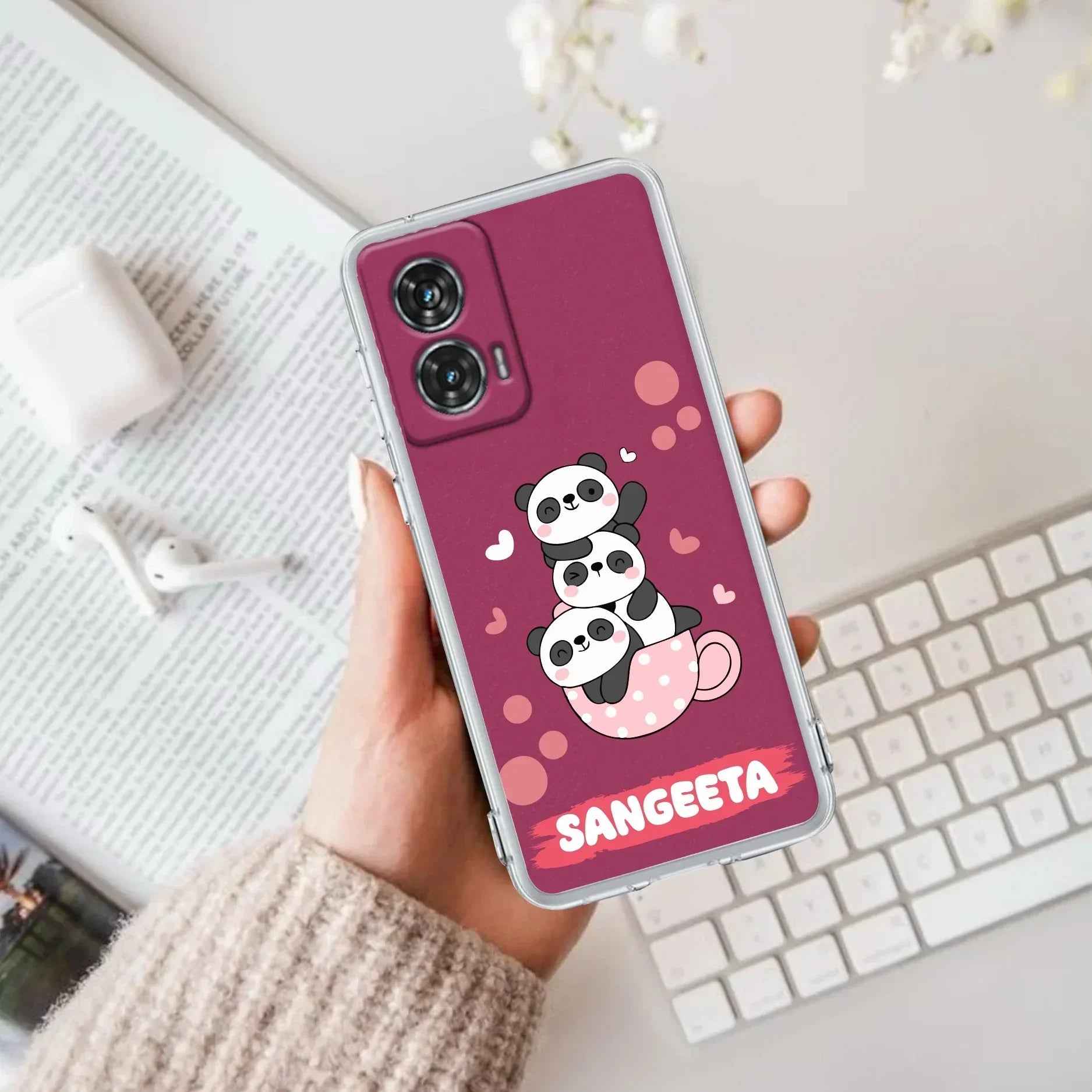 Tino Panda Customize Anti Yellow Case For Motorola G85 5G