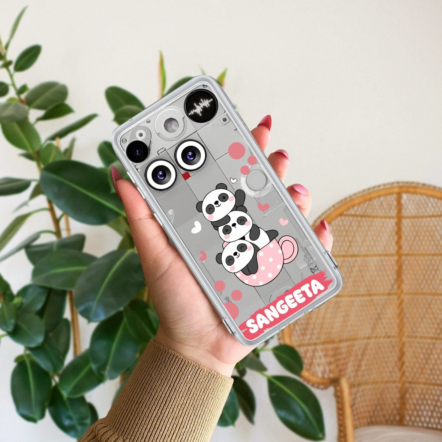 Tino Panda Customize Transparent Silicon Case For Nothing - ShopOnCliQ