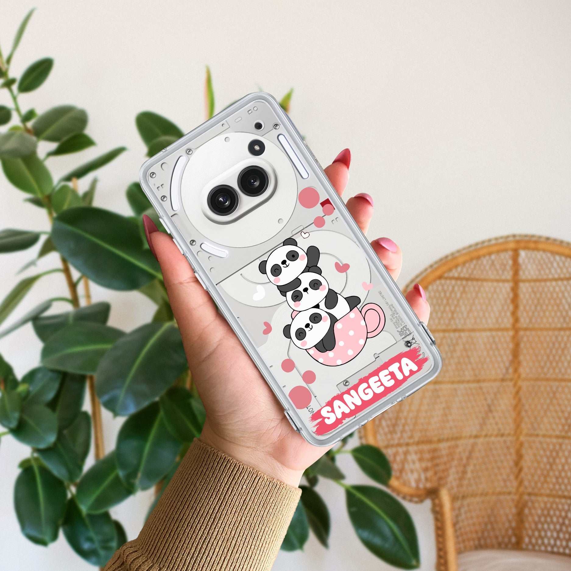 Tino Panda Customize Transparent Silicon Case For Nothing Phone 2a 5G