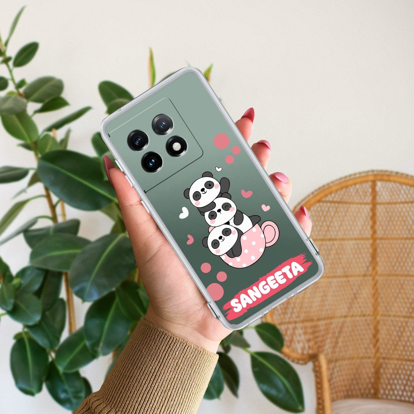 Tino Panda Customize Transparent Silicon Case For OnePlus