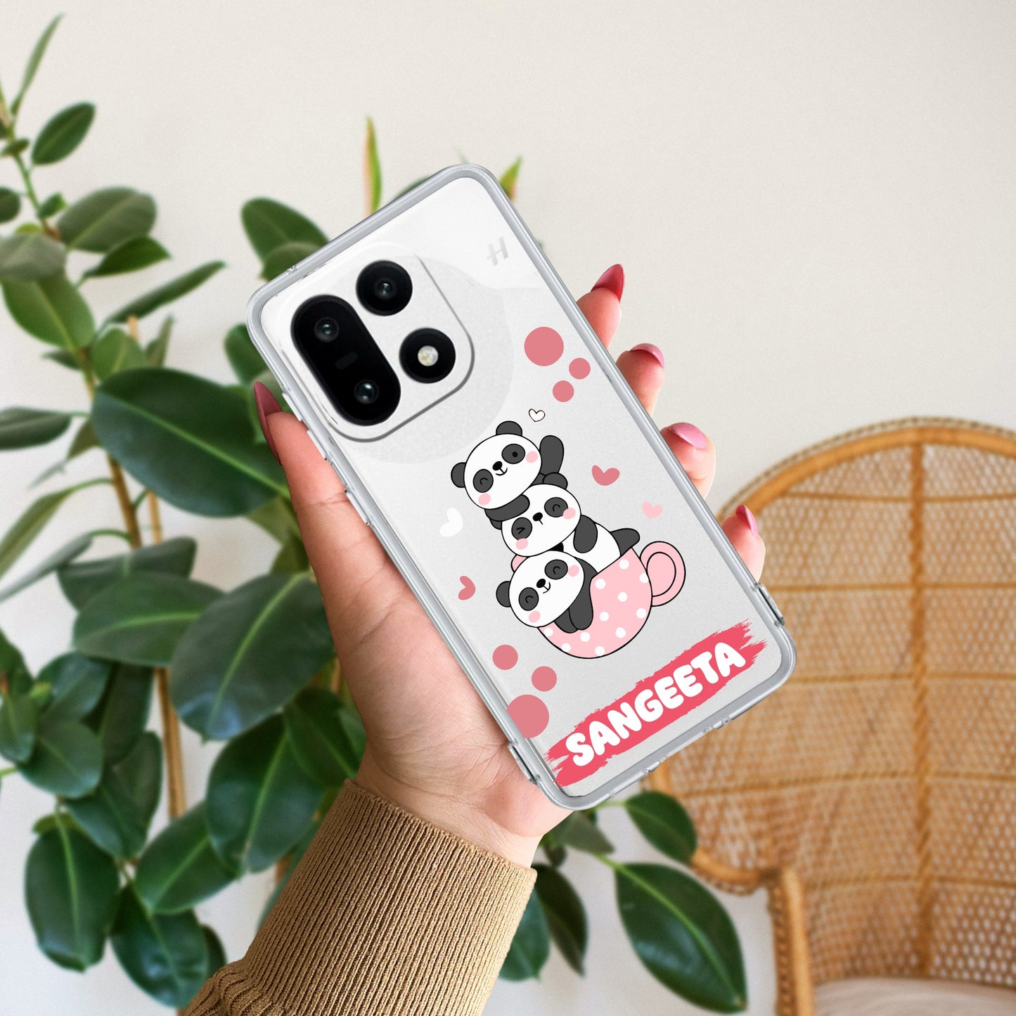 Tino Panda Customize Transparent Silicon Case For OnePlus