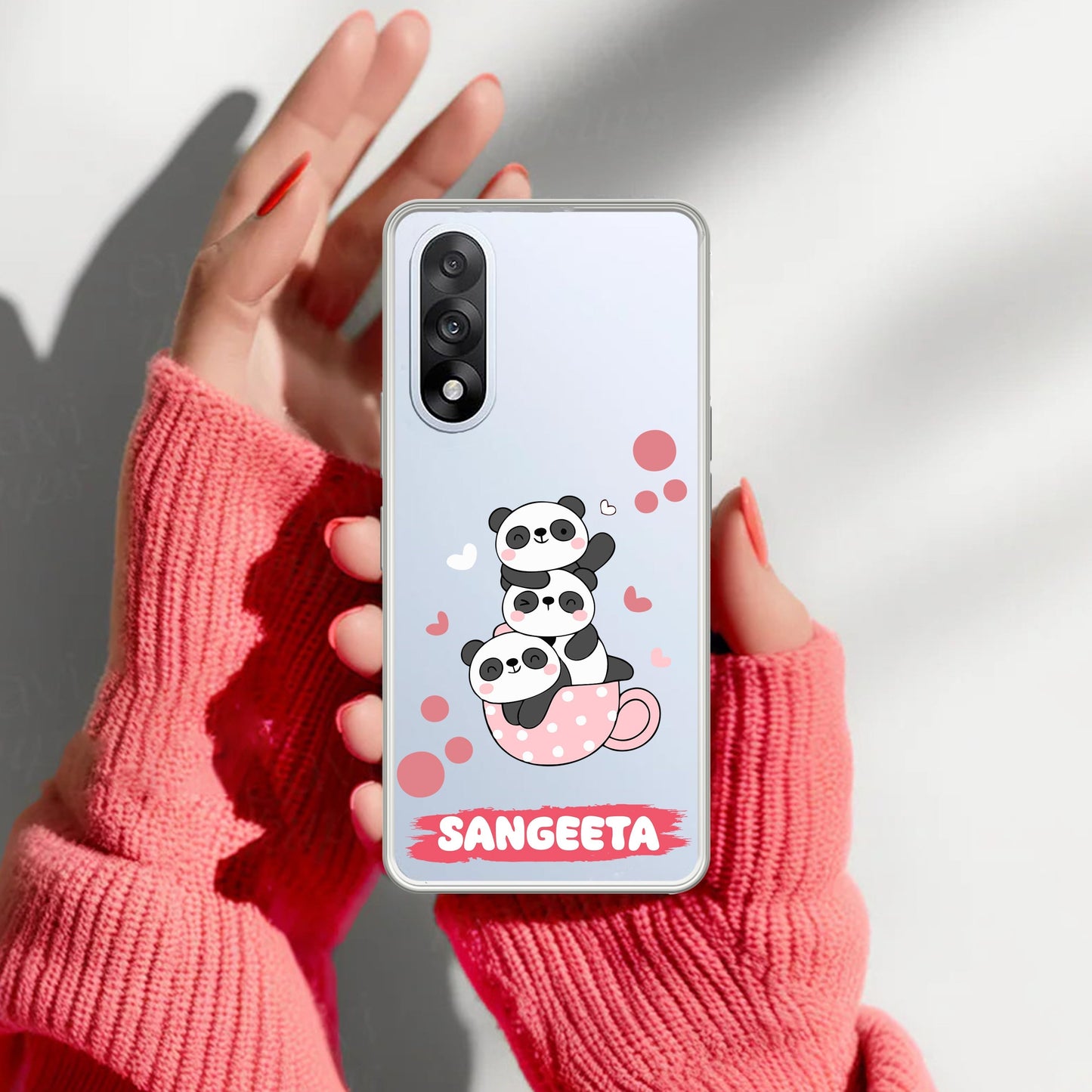 Tino Panda Customize Transparent Silicon Case For OnePlus