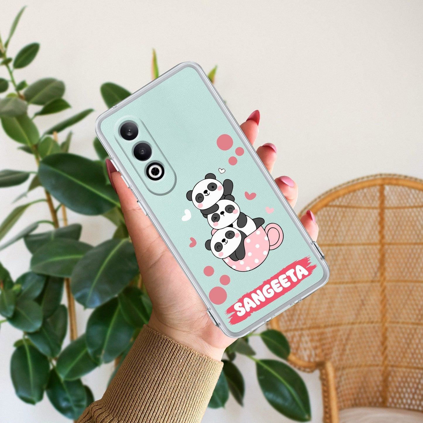 Tino Panda Customize Transparent Silicon Case For OnePlus