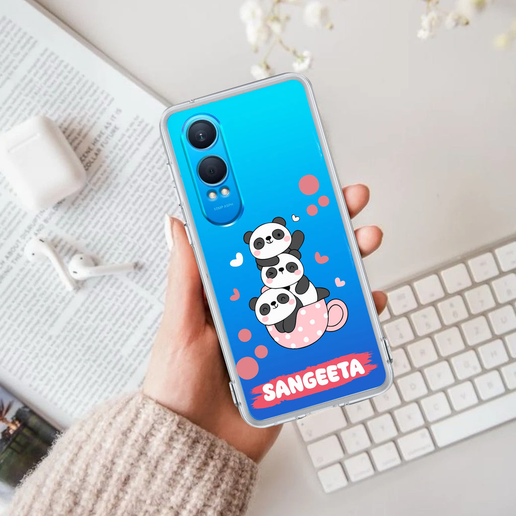 Tino Panda Customize Transparent Silicon Case For OnePlus Nord CE 4 Lite 5G