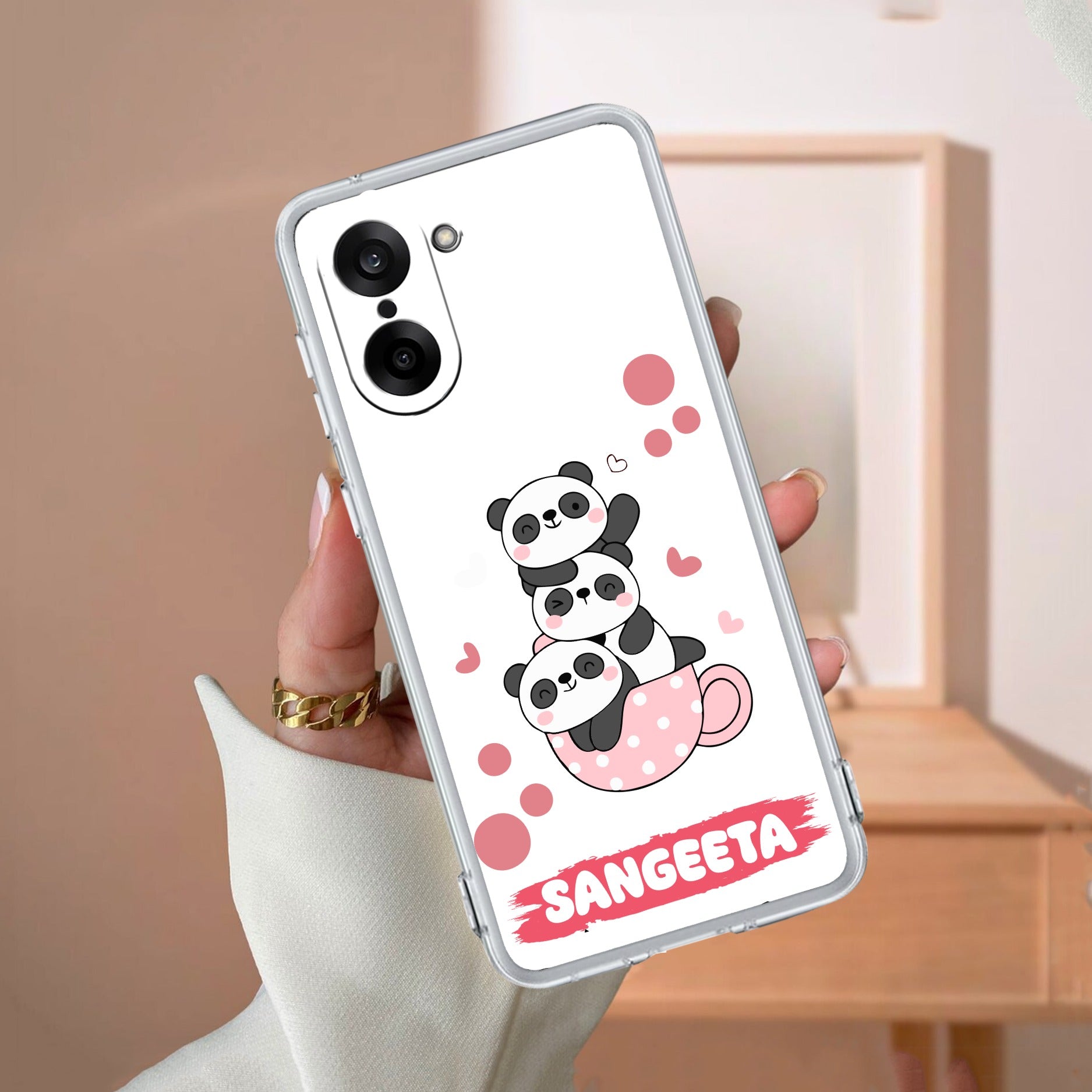 Tino Panda Customize Transparent Silicon Case For OnePlus