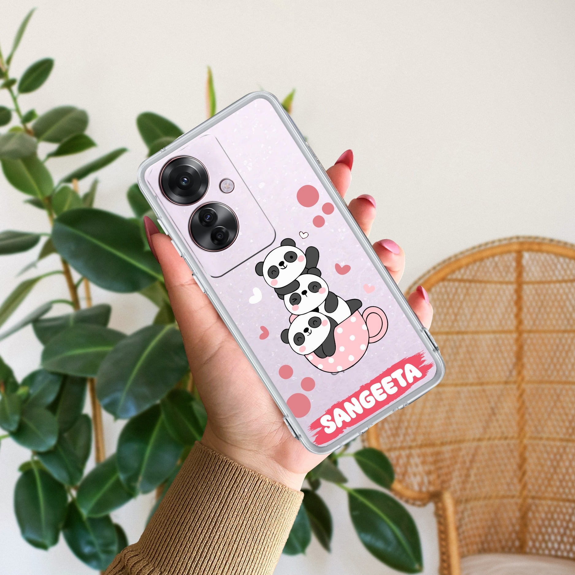 Tino Panda Customize Anti Yellow Case For Oppo F25 Pro 5G