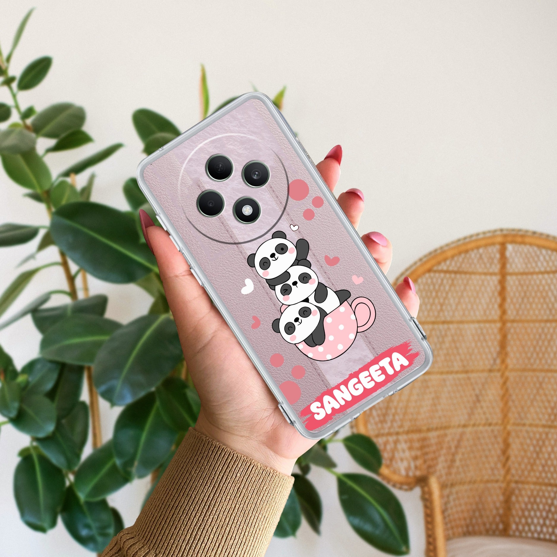 Tino Panda Customize Transparent Silicon Case For Oppo F27 Pro Plus 5G