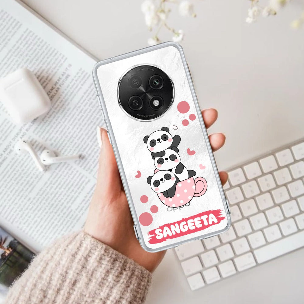 Tino Panda Customize Transparent Silicon Case For Oppo