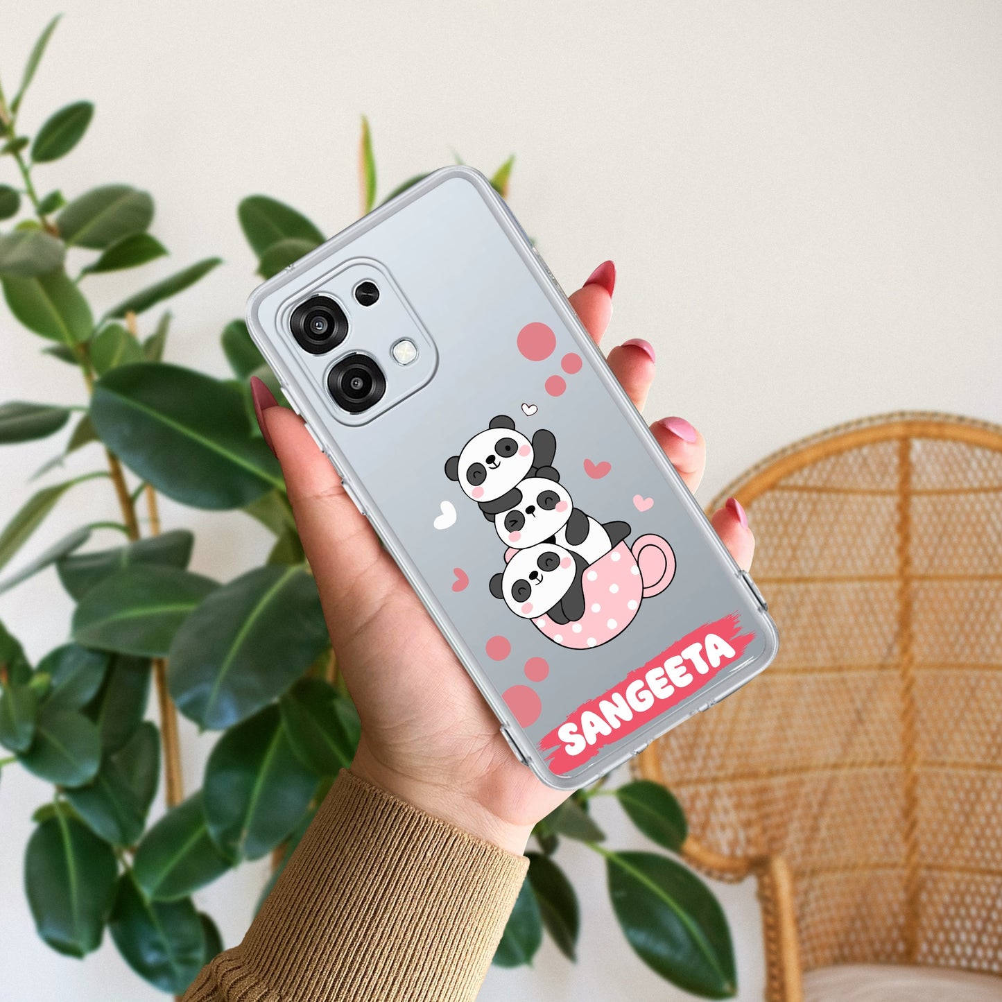 Tino Panda Customize Transparent Silicon Case For Oppo