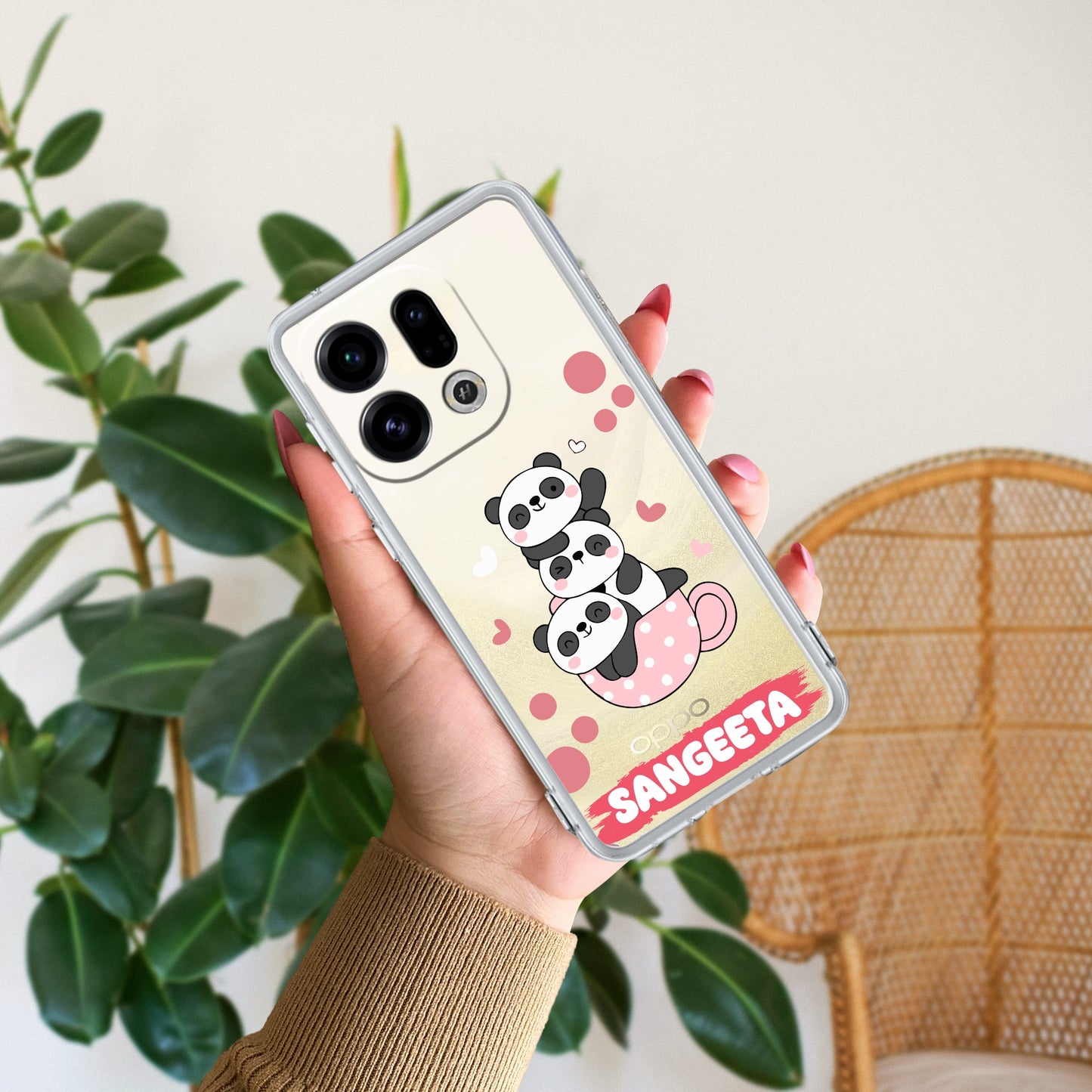 Tino Panda Customize Transparent Silicon Case For Oppo