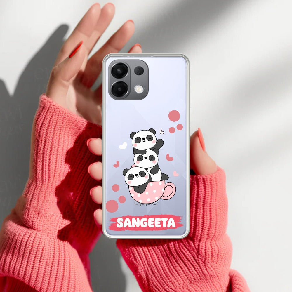 Tino Panda Customize Transparent Silicon Case For Oppo