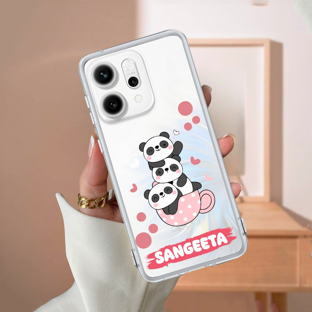 Tino Panda Customize Transparent Silicon Case For Oppo