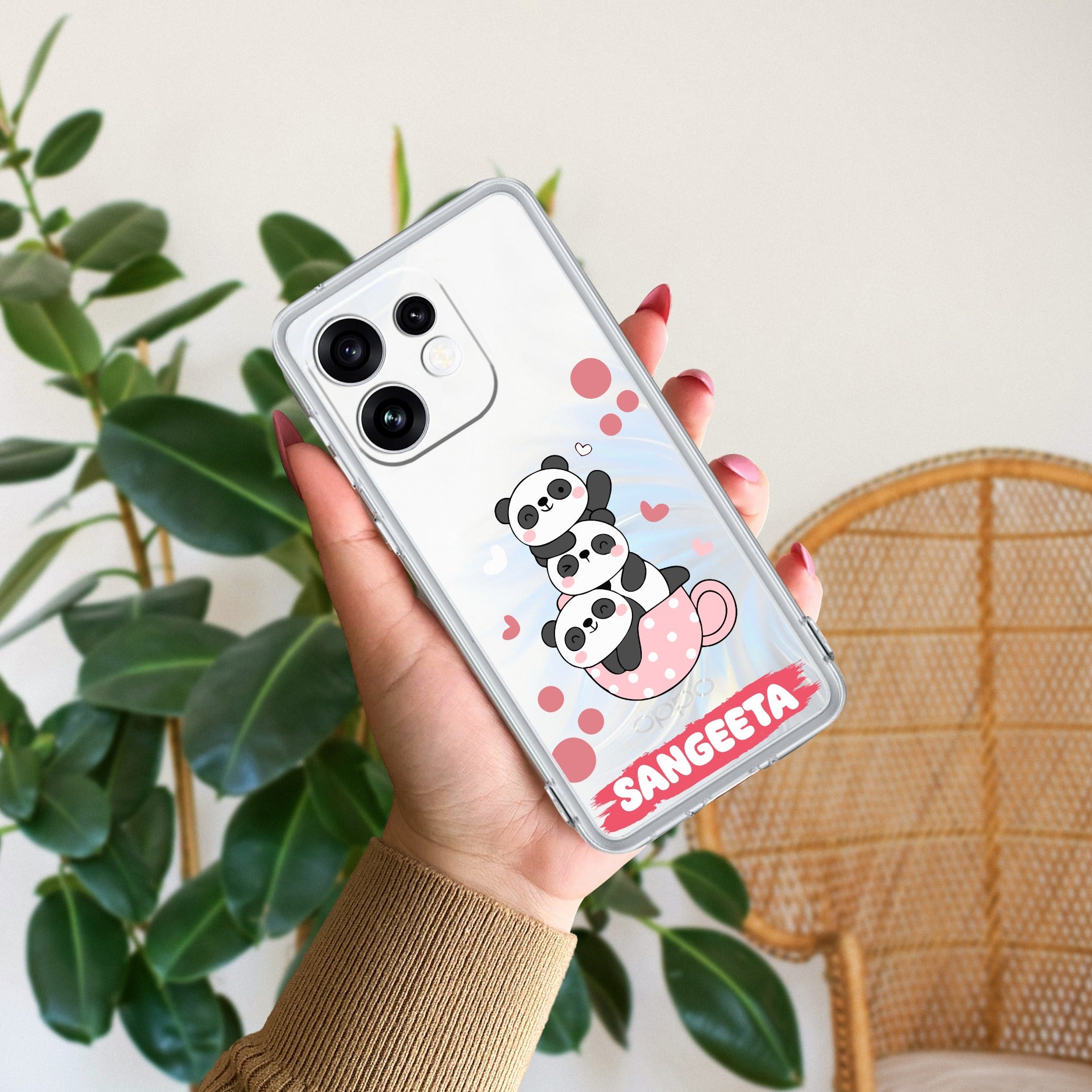 Tino Panda Customize Anti Yellow Case For Oppo Reno 16 5G