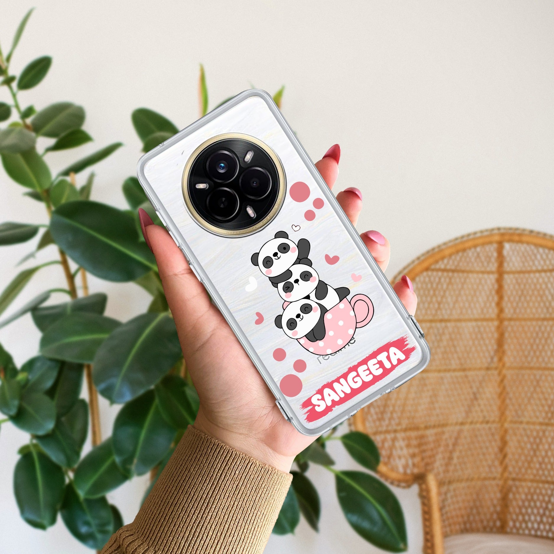 Tino Panda Customize Transparent Silicon Case For Realme 14 Pro 5G