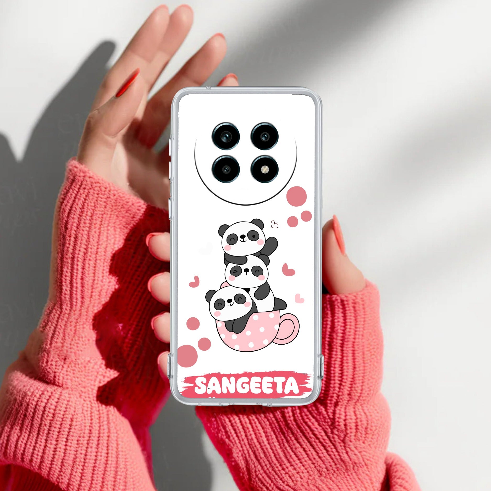 Tino Panda Customize Transparent Silicon Case For Realme 14 Pro Lite 5G