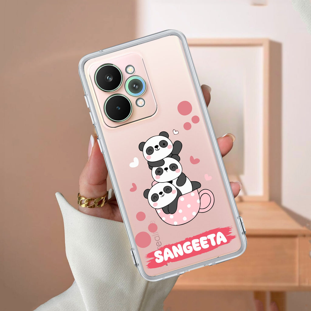 Tino Panda Customize Transparent Silicon Case For Realme/Narzo