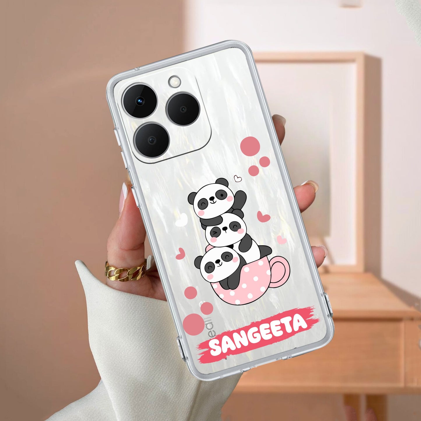 Tino Panda Customize Transparent Silicon Case For Realme/Narzo