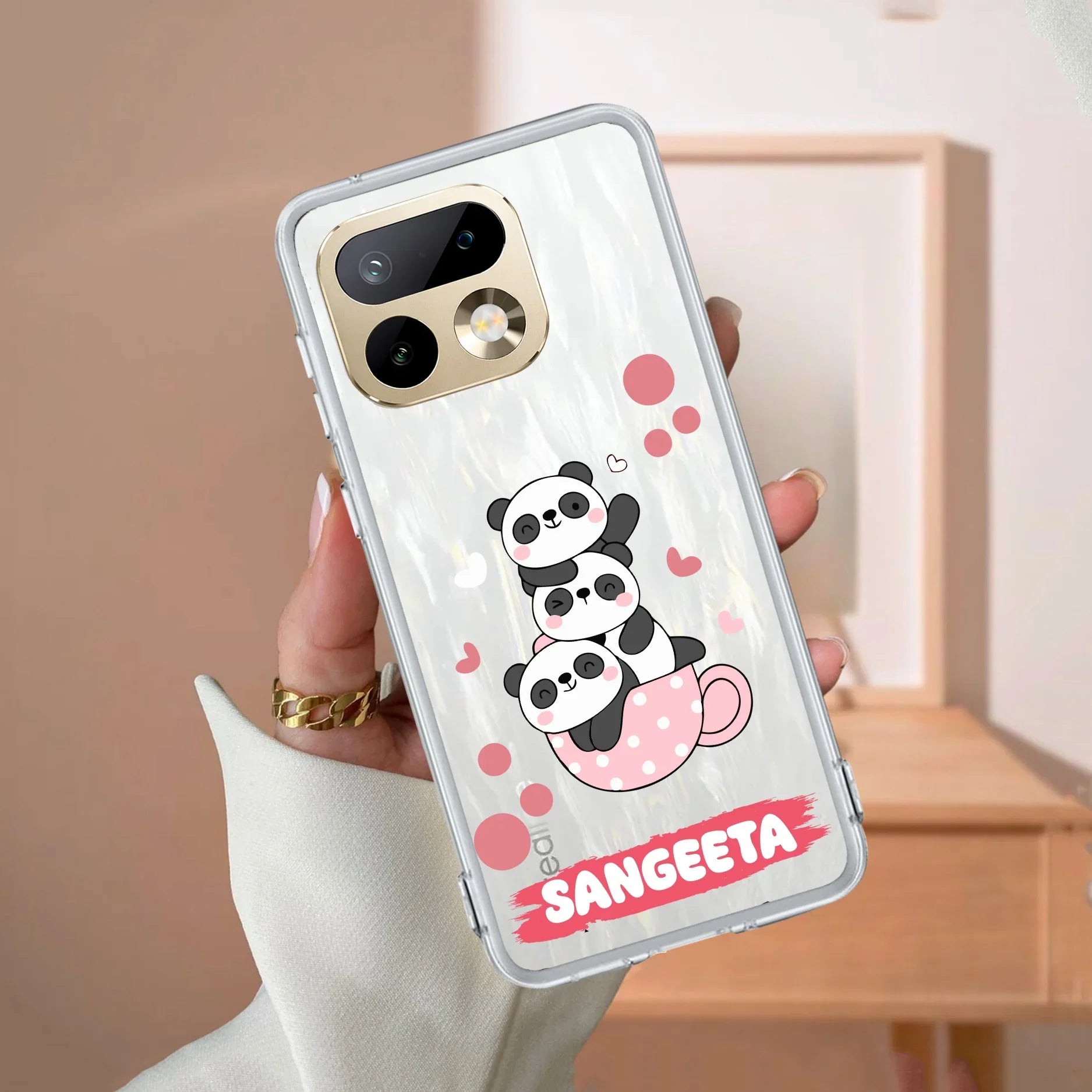 Tino Panda Customize Transparent Silicon Case For Realme GT 7 5G