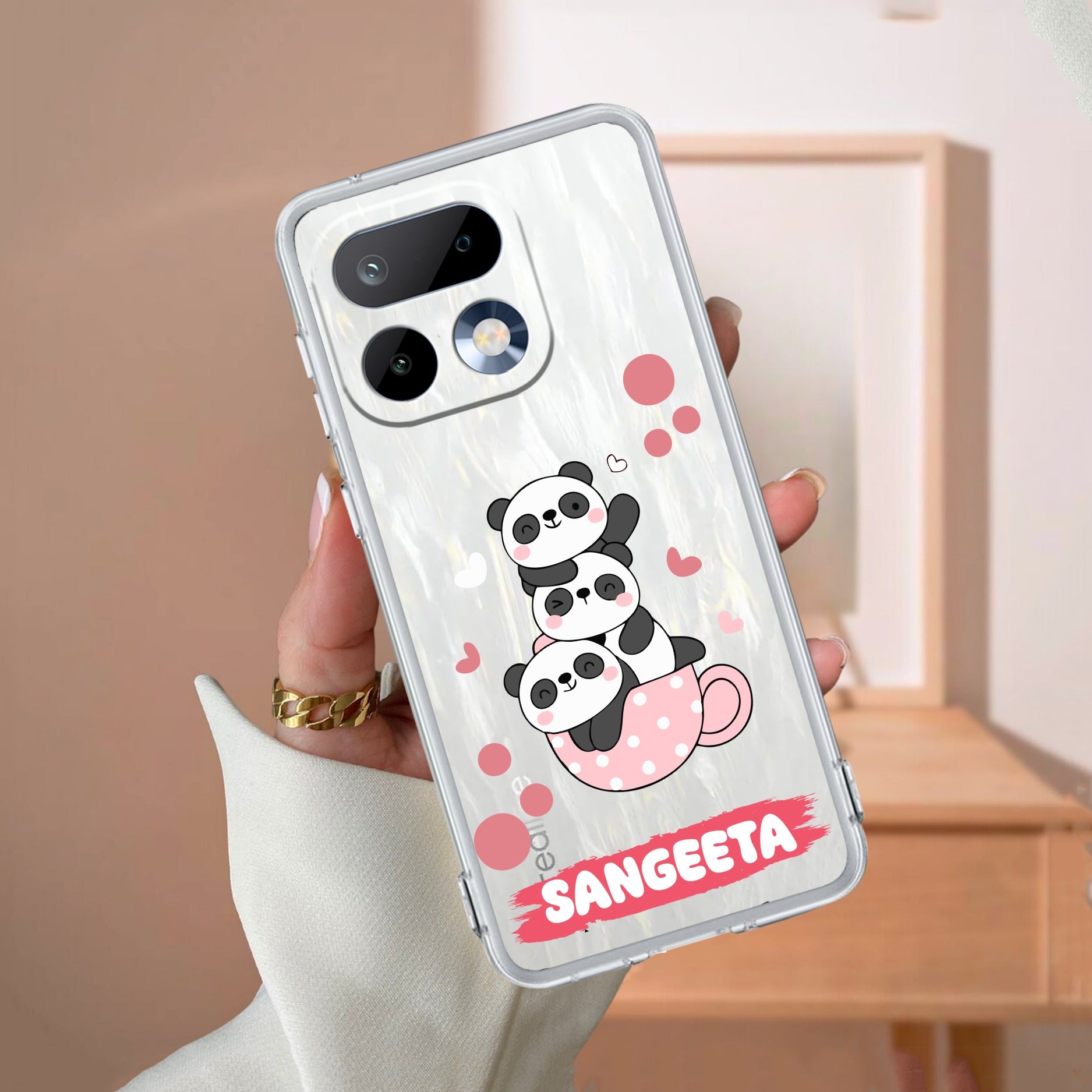 Tino Panda Customize Transparent Silicon Case For Realme P3x 5G