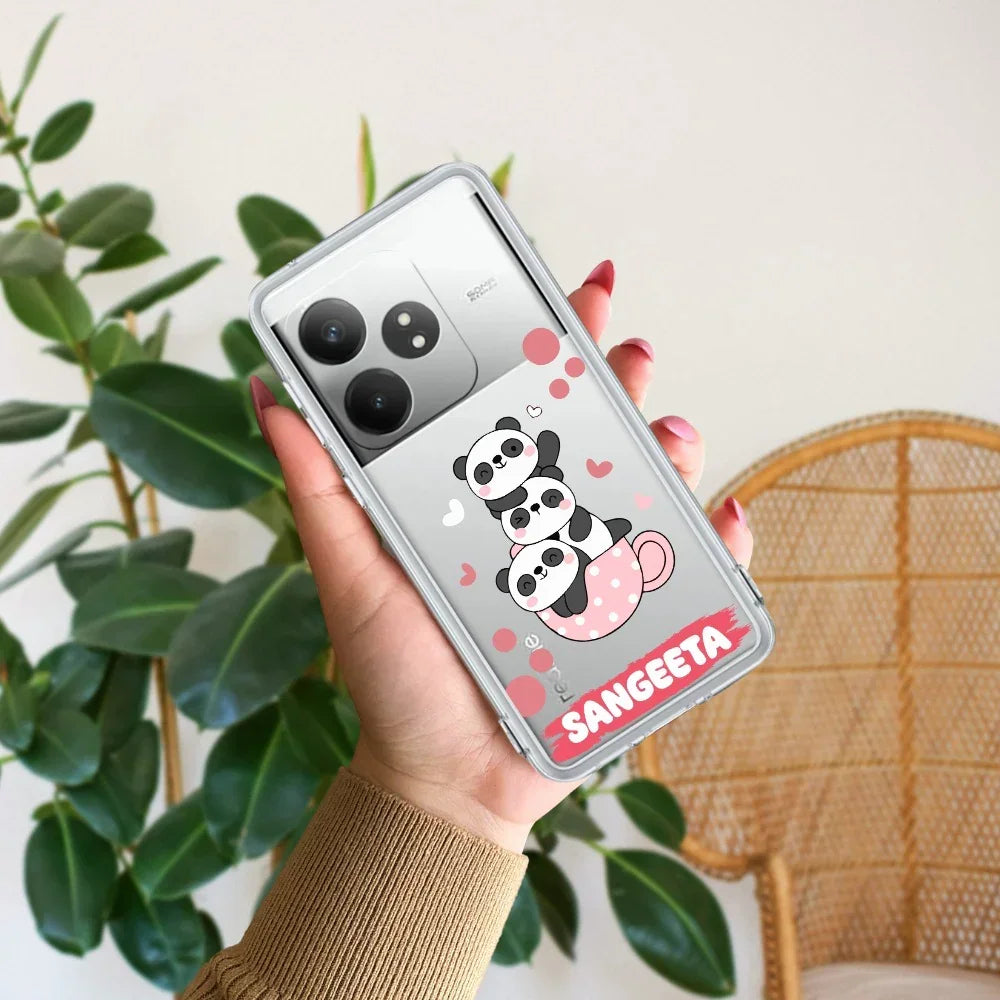 Tino Panda Customize Anti Yelllow Case For Realme GT 6T 5G